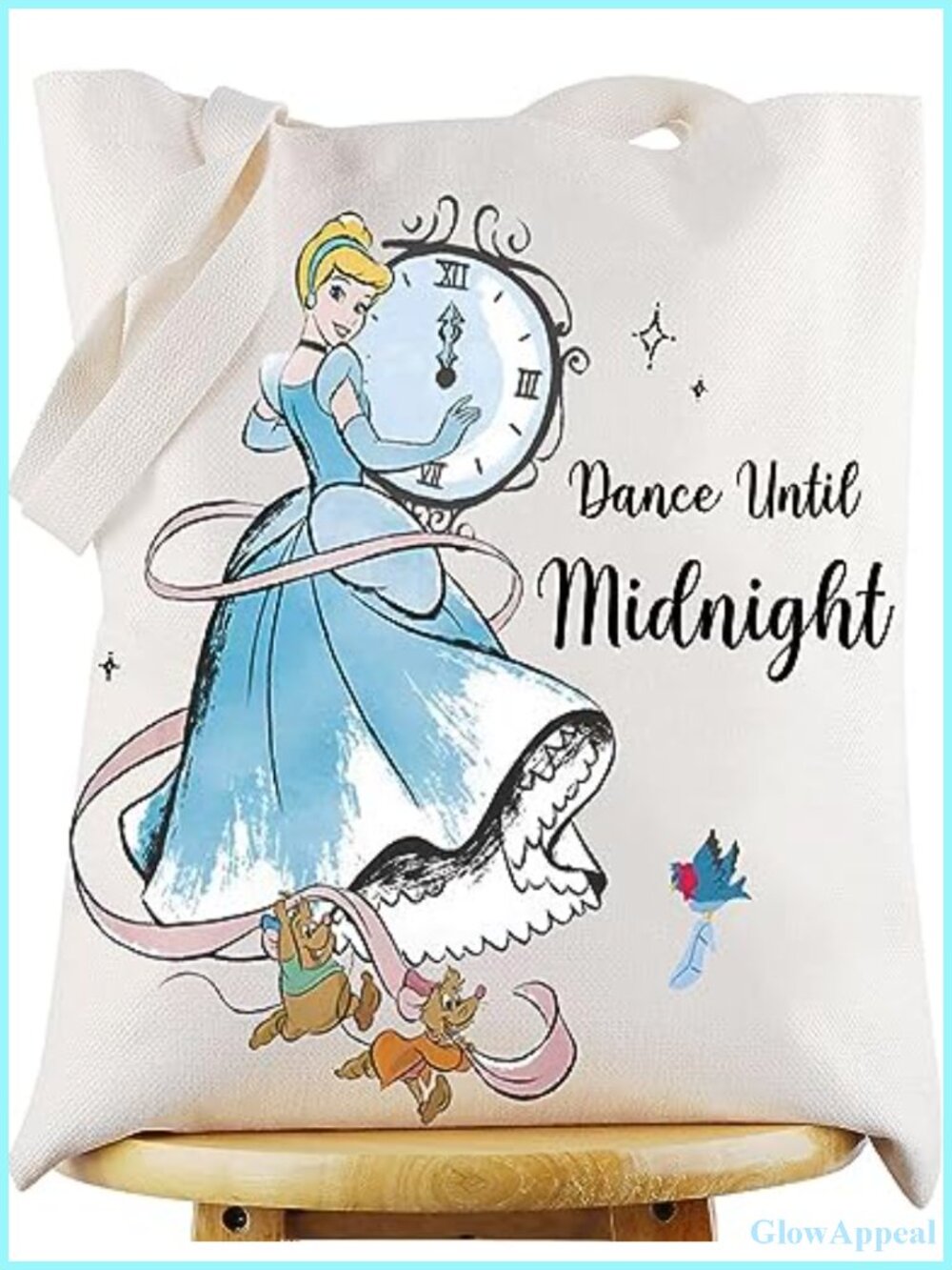Magical Princess Canvas Tote Bag - Waterproof Shoulder Bag for Shopping & Travel